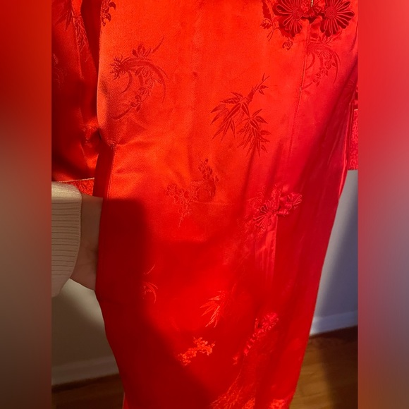 Stunning Reversible Vintage Asian Patterned Housecoat Duster Jacket / Robe - Picture 15 of 16